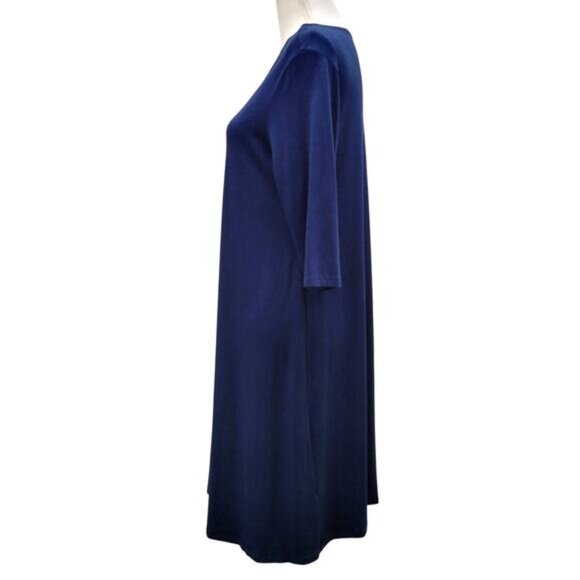 Eileen Fisher A-Line Dress Petite Large Blue - Picture 3 of 8
